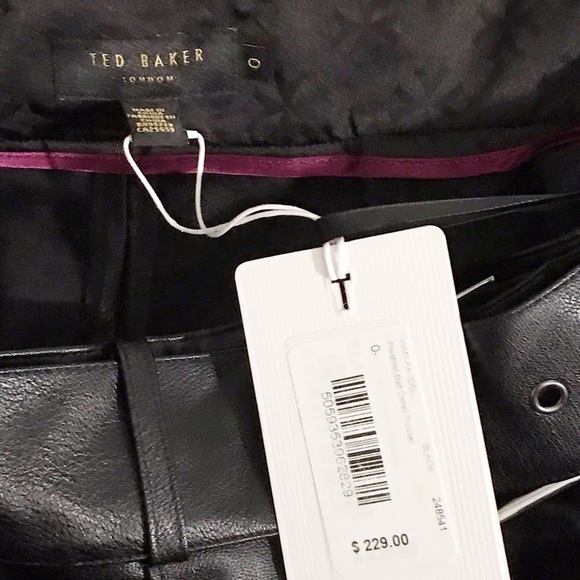 Ted Baker Faydell belted faux-leather trousers Size 0 NWT - Picture 6 of 10